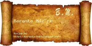 Berente Márk névjegykártya