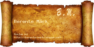 Berente Márk névjegykártya