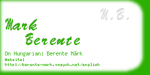mark berente business card